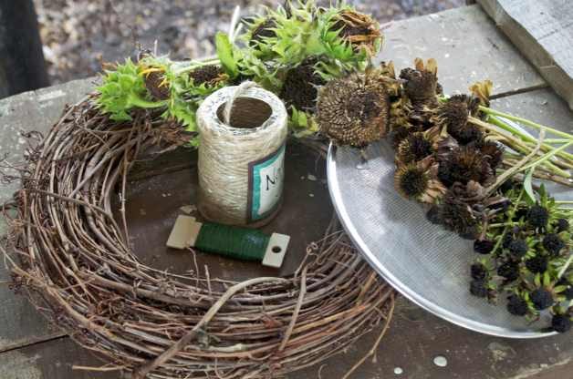 DIY Bird Feeder Wreath Materials