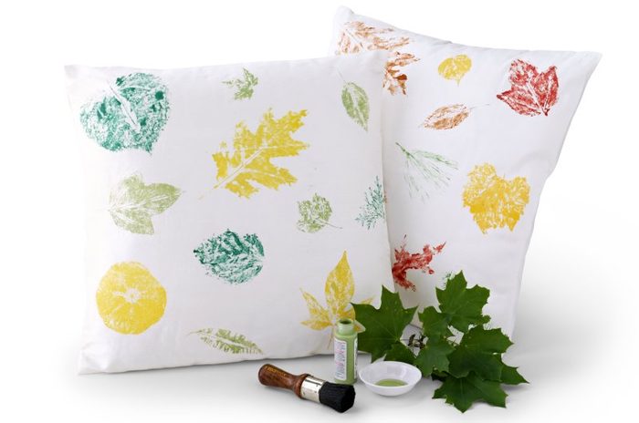 Leaf Painted Pillow