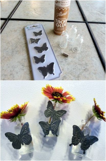 Bud Vase Magnets Butterflies