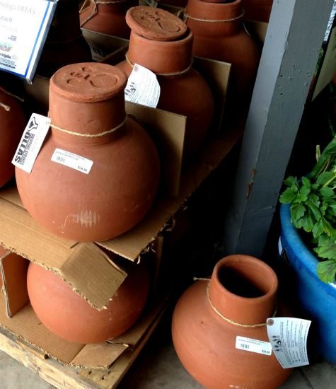 Ollas are clay pots used for irrigating plants