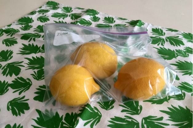 Preserve whole lemons by freezing them