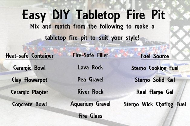 Easy Tabletop DIY Fire Pit