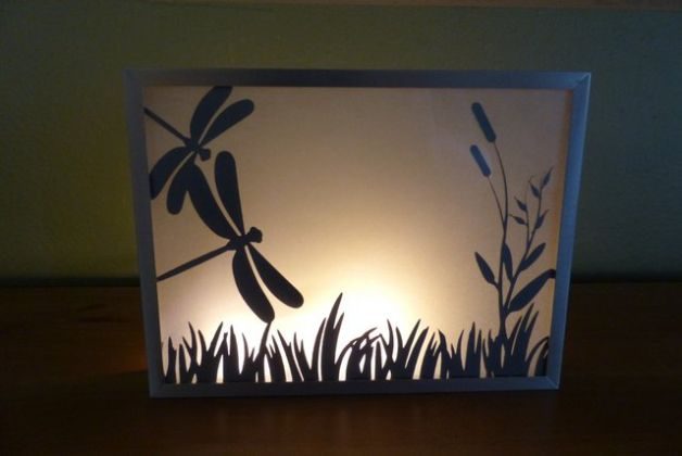 DIY Candle Holder Dragonfly Craft Silhouette