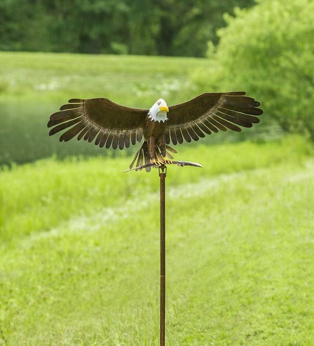 Decorative Bald Eagle Wind Spinner for the Garden