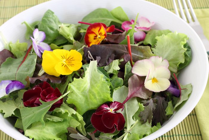Flowers you can eat in a salad.
