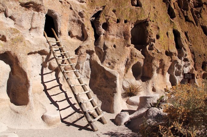 Ancient cliff dwellings at Bandelier National Monument
