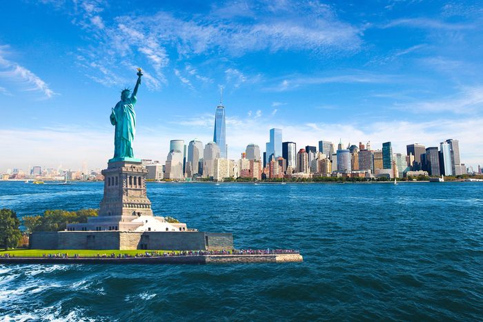 New York City Skyline Statue of Liberty