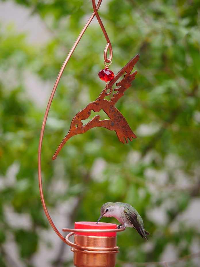 copper hummingbird feeder
