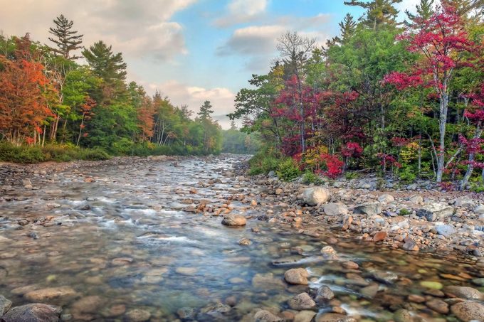 River on the Kancamagus Highway in the White Mountain Forest of New Hampshire