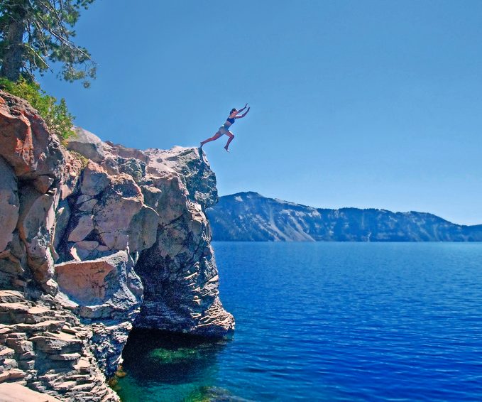 diving into Crater Lake