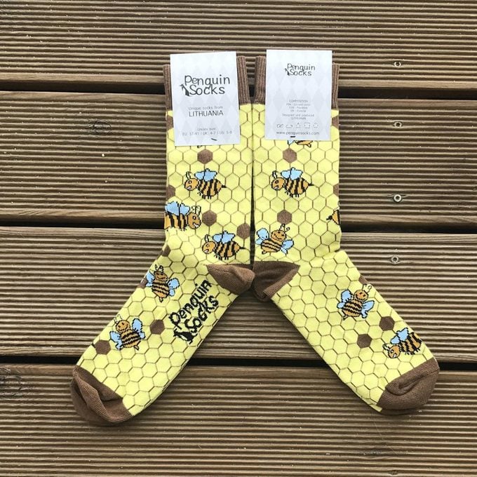 bee lover gift socks
