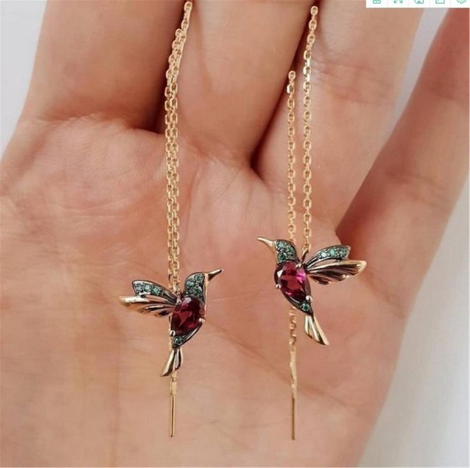 hummingbird dangly earrings