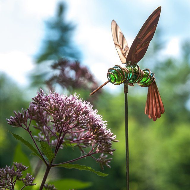 hummingbird garden stake