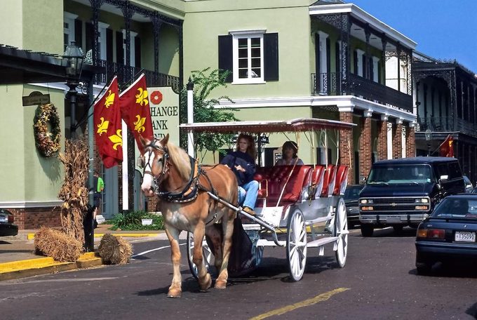 Horse-drawn carriage in Natchitoches, Louisiana