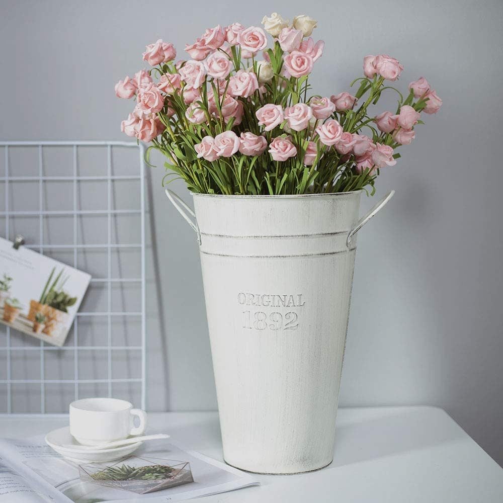 galvanized pretty flower vases