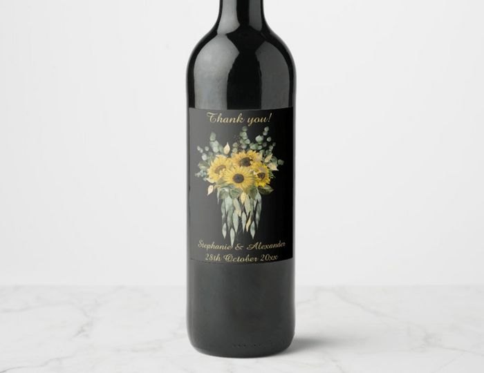 sunflower wine label