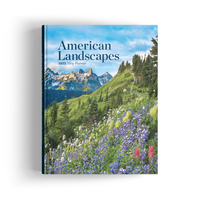 gifts for outdoor lovers, American Landscapes 2022 Planner Lifestyle Book Cover 900x