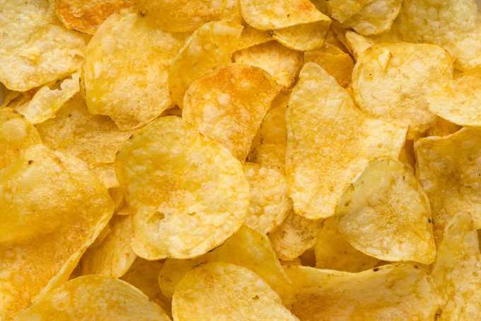close up of potato chips