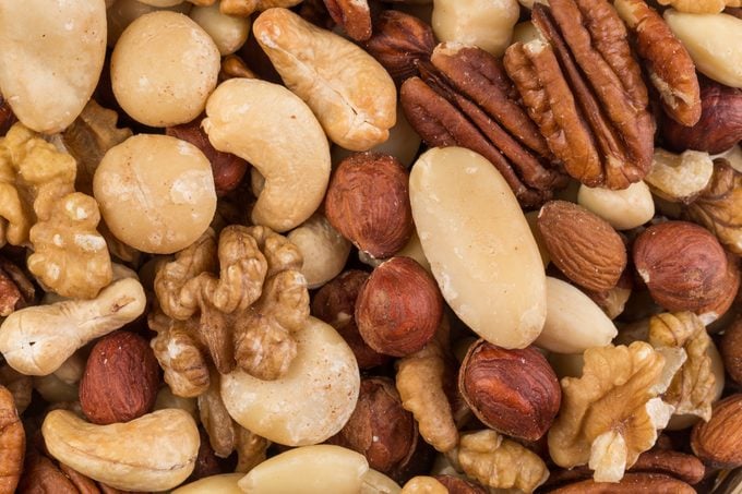 mix of different types of nuts