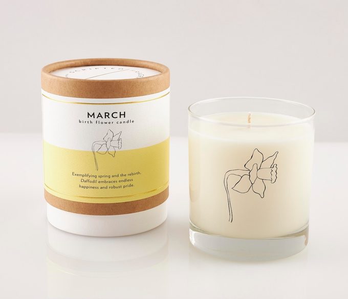 march birth month flower candle