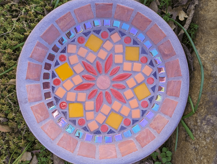 mosaic bird bath