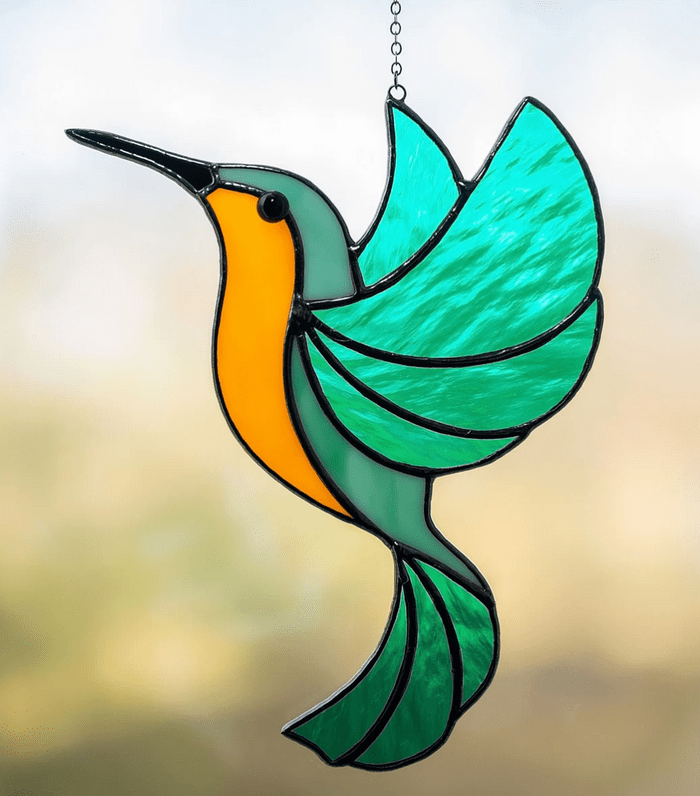 hummingbird stained glass