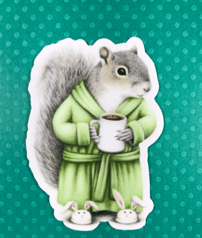 squirrel gift sticker