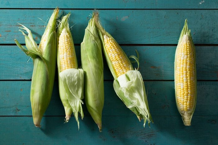 Corn, summer fruits and vegetables