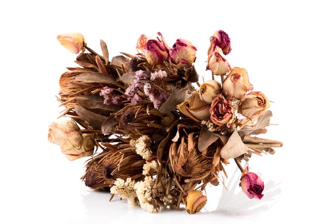 Decoration of dried flowers
