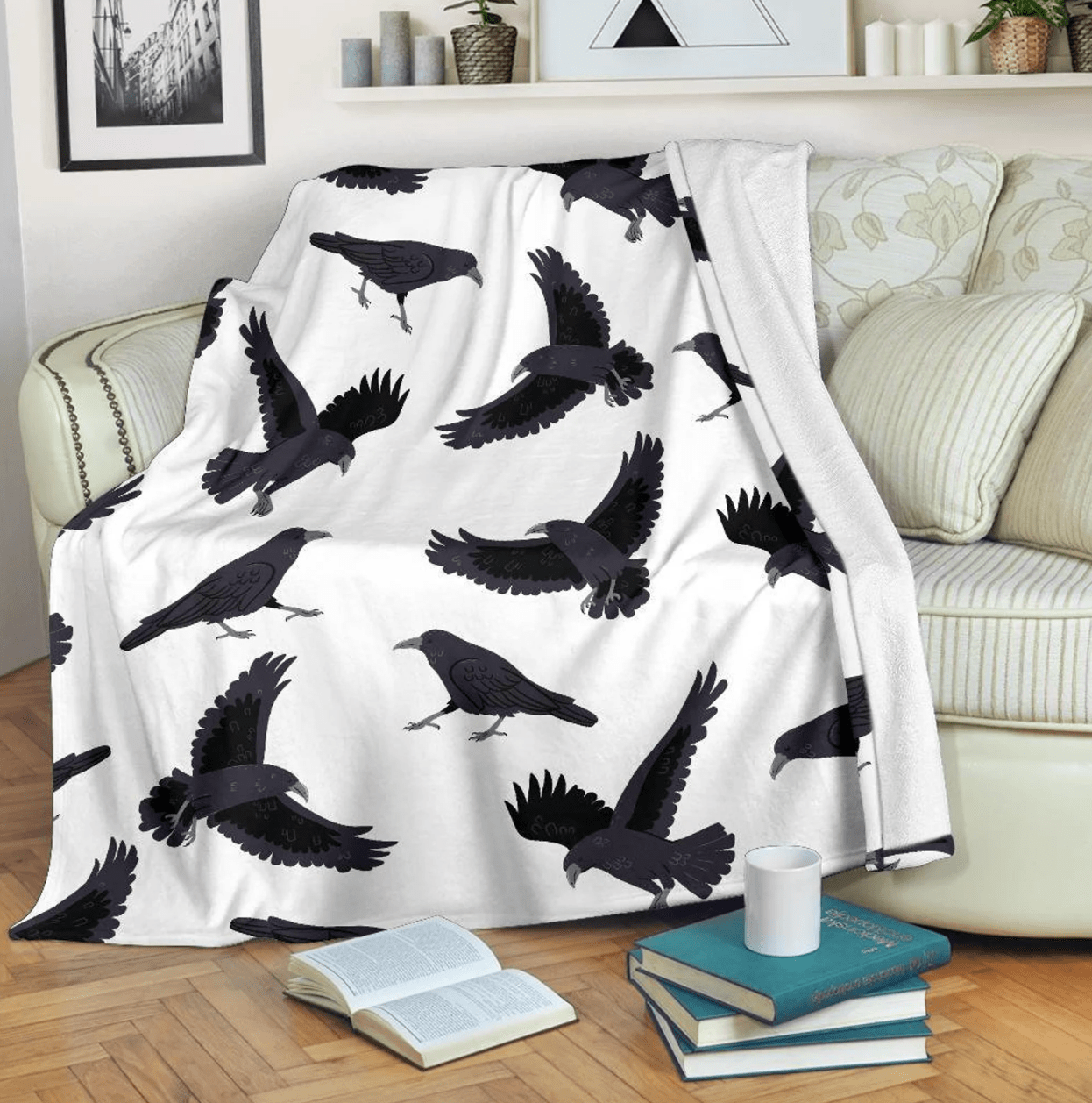 crow blanket, crow gifts