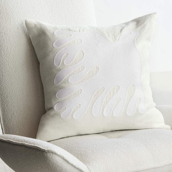 Soaring Dove Embroidered Linen Throw Pillow Cover Ecomm Via Crateandbarrel.om