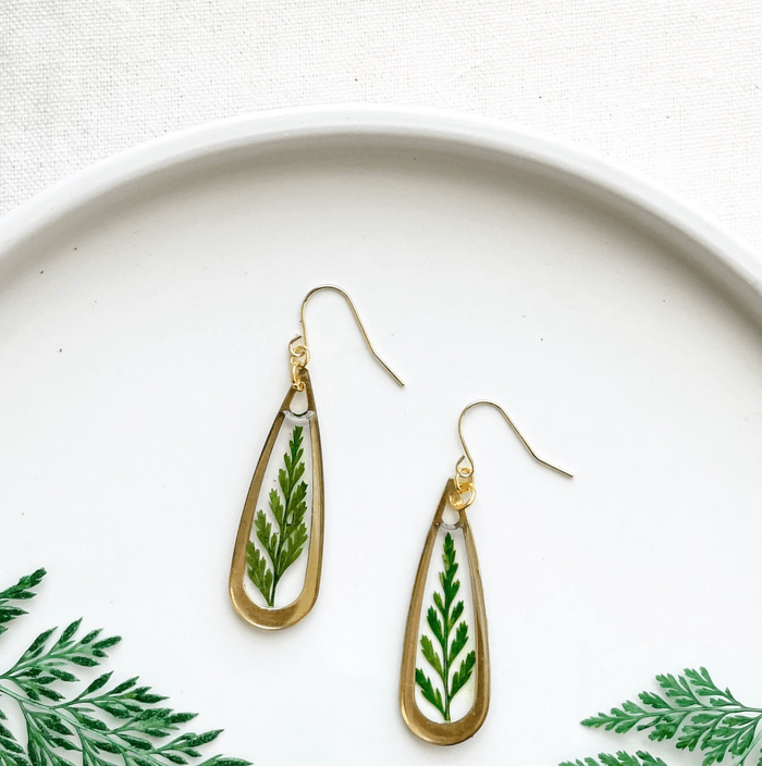 fern earrings plant gift
