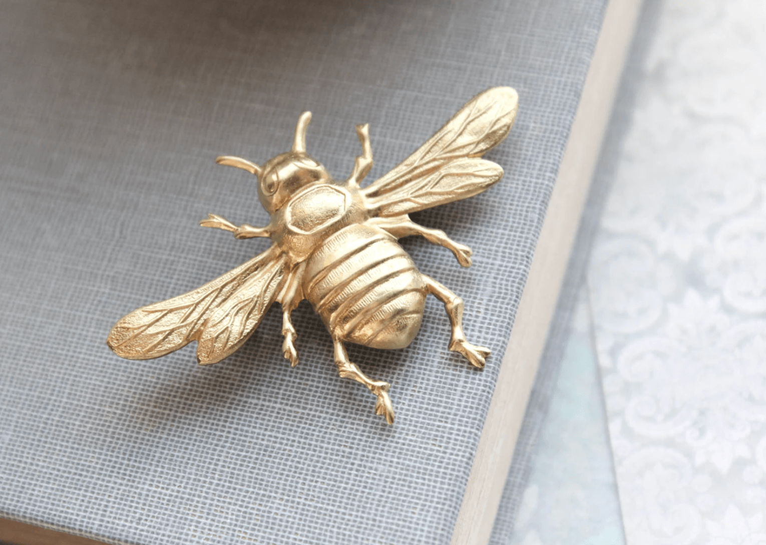 Gold Bee Brooch Bumblebee Lapel Pin Bumble Bee Honey Keeper Accessories  Insect Garden Nature Lover Woodland Girlfriend Womens Gift For Her